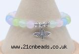CGB7873 8mm colorful candy jade bead with luckly charm bracelets