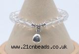 CGB7885 8mm white crystal bead with luckly charm bracelets
