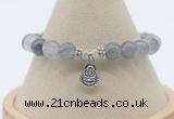 CGB7893 8mm cloudy quartz bead with luckly charm bracelets