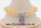 CGB7897 8mm citrine bead with luckly charm bracelets wholesale