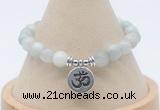 CGB7900 8mm aquamarine bead with luckly charm bracelets wholesale