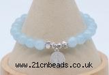 CGB7901 8mm aquamarine gemstone bead with luckly charm bracelets