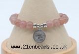 CGB7906 8mm strawberry quartz bead with luckly charm bracelets