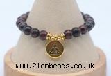 CGB7919 8mm red tiger eye bead with luckly charm bracelets