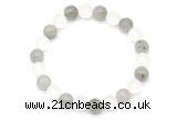 CGB8087 8mm matte white crystal & labradorite beaded stretchy bracelets