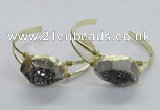 CGB810 25*30mm – 25*35mm freeform plated druzy agate bangles