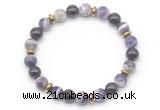 CGB8104 8mm dogtooth amethyst, garnet & hematite power beads bracelet