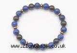 CGB8107 8mm lapis lazuli, garnet & hematite power beads bracelet