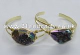 CGB811 25*30mm – 25*35mm freeform plated druzy agate bangles