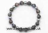 CGB8115 8mm grey opal & hematite power beads bracelet