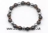 CGB8117 8mm bronzite & hematite power beads bracelet