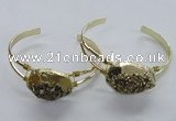 CGB814 25*30mm – 25*35mm freeform plated druzy agate bangles