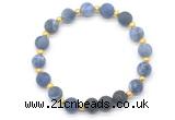 CGB8192 8mm matte sodalite & black lava beaded stretchy bracelets