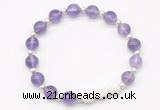 CGB8197 8mm amethyst & white lava beaded stretchy bracelets