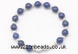 CGB8198 8mm lapis lazuli & white lava beaded stretchy bracelets