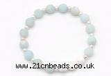 CGB8206 8mm matte amazonite & white lava beaded stretchy bracelets