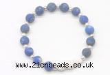 CGB8210 8mm matte lapis lazuli & white lava beaded stretchy bracelets