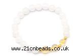 CGB8224 8mm white jade & citrine beaded stretchy bracelets