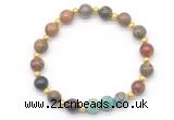 CGB8237 8mm picasso jasper & sea sediment jasper beaded stretchy bracelets