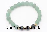 CGB8242 8mm matte green aventurine & black agate beaded stretchy bracelets