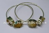 CGB828 13*18mm - 15*20mm oval druzy agate gemstone bangles