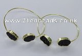 CGB831 13*18mm - 15*20mm oval druzy agate gemstone bangles