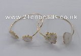 CGB832 13*15mm - 15*20mm freeform druzy agate gemstone bangles