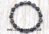 CGB8326 8mm matte sodalite, black onyx & hematite energy bracelet