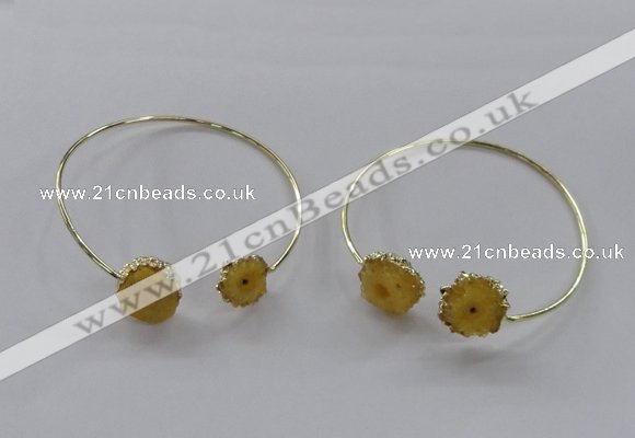 CGB833 13*15mm - 15*20mm freeform druzy agate gemstone bangles