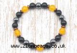 CGB8333 8mm candy jade, black onyx & hematite energy bracelet