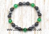 CGB8338 8mm candy jade, black onyx & hematite energy bracelet