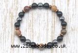 CGB8373 8mm picasso jasper, black onyx & hematite energy bracelet