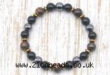 CGB8388 8mm bronzite, black onyx & hematite energy bracelet
