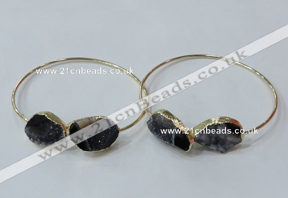 CGB841 15*20mm - 18*25mm freeform druzy agate gemstone bangles
