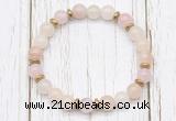 CGB8455 8mm pink aventurine, rose quartz & hematite power beads bracelet