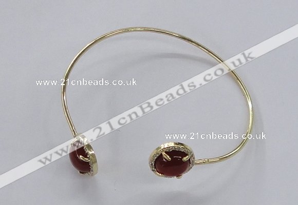 CGB850 10mm flat round agate gemstone bangles wholesale