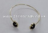 CGB851 10mm flat round agate gemstone bangles wholesale