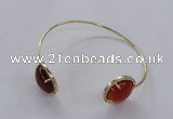 CGB855 15mm flat round agate gemstone bangles wholesale