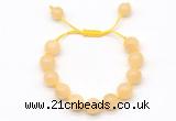 CGB8553 12mm round honey jade adjustable macrame bracelets