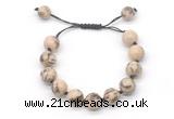 CGB8558 12mm round feldspar adjustable macrame bracelets