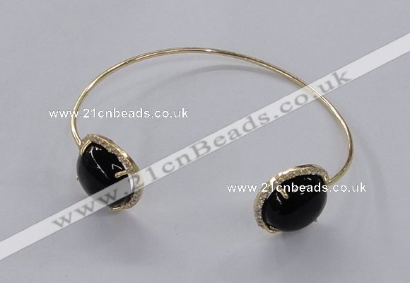 CGB856 15mm flat round agate gemstone bangles wholesale