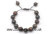 CGB8562 12mm round bronzite adjustable macrame bracelets