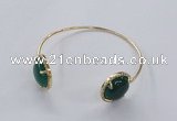 CGB857 15mm flat round agate gemstone bangles wholesale