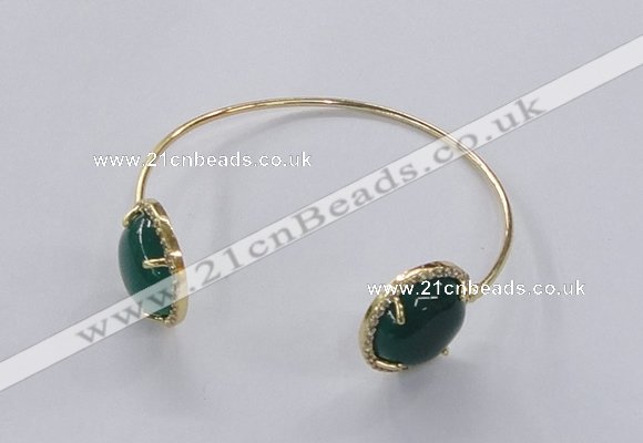 CGB857 15mm flat round agate gemstone bangles wholesale