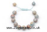 CGB8580 12mm round serpentine jasper adjustable macrame bracelets