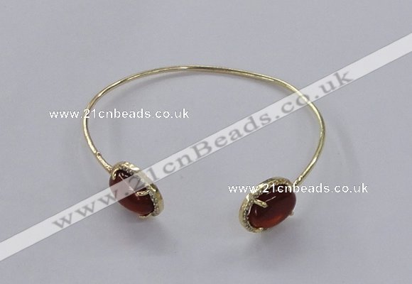 CGB860 10*14mm oval agate gemstone bangles wholesale