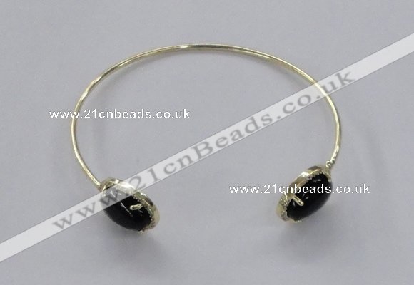 CGB861 10*14mm oval agate gemstone bangles wholesale