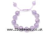 CGB8618 12mm round lavender amethyst adjustable macrame bracelets