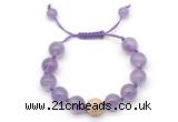 CGB8619 12mm round light amethyst adjustable macrame bracelets