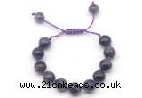 CGB8621 12mm round grade AB amethyst adjustable macrame bracelets